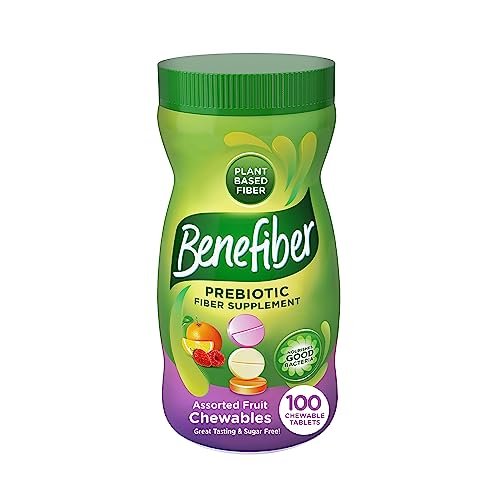 Benefiber Kautabletten mit präbiotischen Ballaststoffen – GLP-1-freundliches Ballaststoffpräparat für die Verdauungsgesundheit, gemischte Fruchtgeschmacksrichtungen – 100 Stück