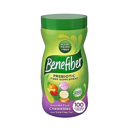 Benefiber Kautabletten mit präbiotischen Ballaststoffen – GLP-1-freundliches Ballaststoffpräparat für die Verdauungsgesundheit, gemischte Fruchtgeschmacksrichtungen – 100 Stück