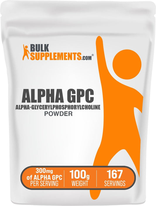 BulkSupplements.com Alpha GPC Pulver - Cholinpräparat, 600 mg pro Portion, ungewürzt & glutenfrei, 100 g (3,5 oz) (1er-Pack)