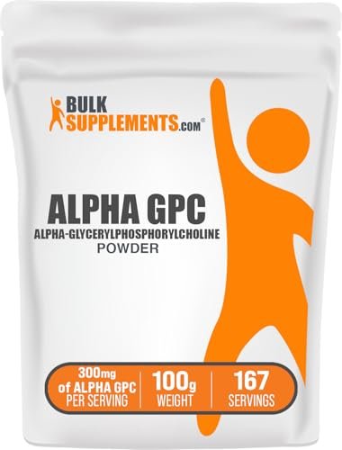 BulkSupplements.com Alpha GPC Pulver - Cholinpräparat, 600 mg pro Portion, ungewürzt & glutenfrei, 100 g (3,5 oz) (1er-Pack)
