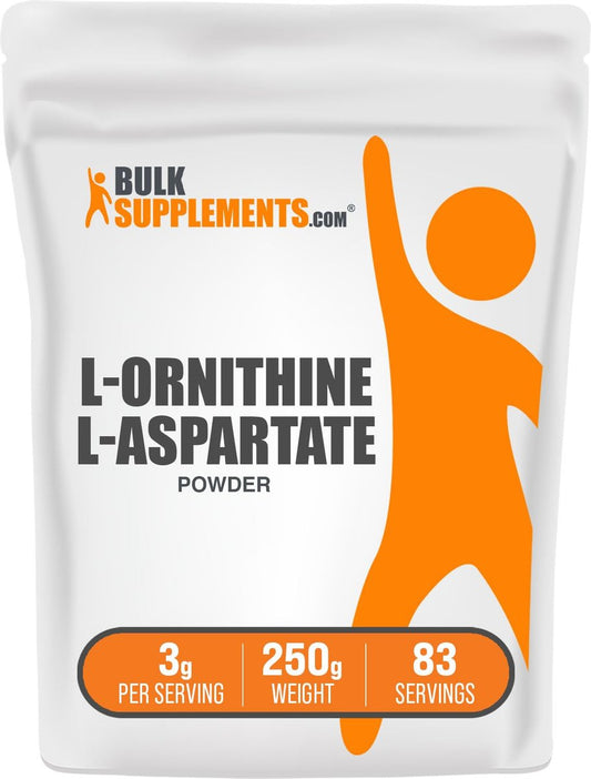 L-Ornithin L-Aspartat Pulver – 250g (8,8 oz) – Aminosäurepräparat, glutenfrei, 3g pro Portion