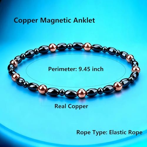 Drkao 2er-Pack Kupfer-Magnetische Knöchelarmbänder für Frauen – Kupfer-Magnet-Therapie-Anhänger, ideales Weihnachtsgeschenk für Familie, Geburtstag, Jahrestag, Pulsera De Cobre Para Mujer für Eltern und Mutter