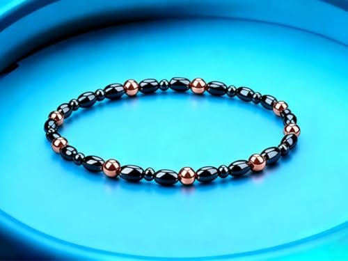 Drkao 2er-Pack Kupfer-Magnetische Knöchelarmbänder für Frauen – Kupfer-Magnet-Therapie-Anhänger, ideales Weihnachtsgeschenk für Familie, Geburtstag, Jahrestag, Pulsera De Cobre Para Mujer für Eltern und Mutter