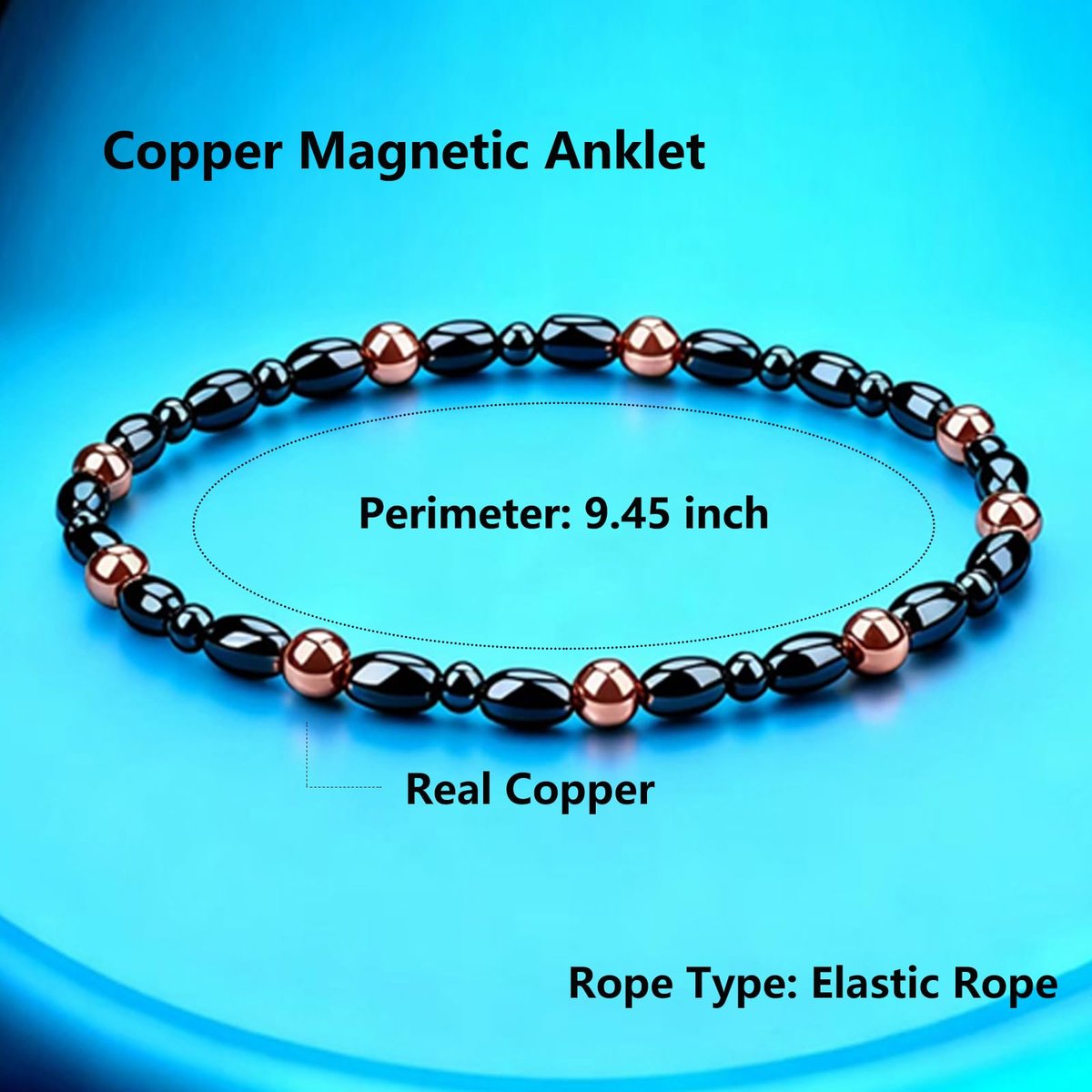Drkao 2er-Pack Kupfer-Magnetische Knöchelarmbänder für Frauen – Kupfer-Magnet-Therapie-Anhänger, ideales Weihnachtsgeschenk für Familie, Geburtstag, Jahrestag, Pulsera De Cobre Para Mujer für Eltern und Mutter