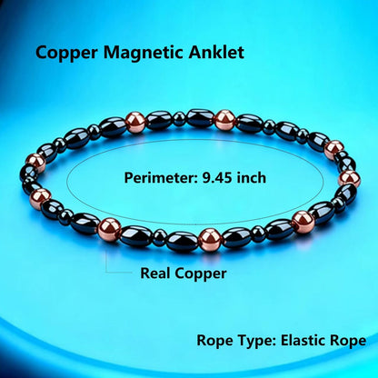 Drkao 2er-Pack Kupfer-Magnetische Knöchelarmbänder für Frauen – Kupfer-Magnet-Therapie-Anhänger, ideales Weihnachtsgeschenk für Familie, Geburtstag, Jahrestag, Pulsera De Cobre Para Mujer für Eltern und Mutter