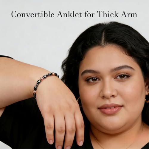 Drkao 2er-Pack Kupfer-Magnetische Knöchelarmbänder für Frauen – Kupfer-Magnet-Therapie-Anhänger, ideales Weihnachtsgeschenk für Familie, Geburtstag, Jahrestag, Pulsera De Cobre Para Mujer für Eltern und Mutter