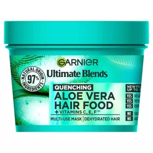 Garnier Fructis Aloe Vera+ Hair Food – 100h Feuchtigkeits-Multi-Use-Maske für trockenes Haar & Kopfhaut mit Aloe Vera & Vitaminen C, E, F – Vegan & tierversuchsfrei – 400 ml