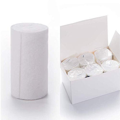 HOSPORA Medizinische Baumwoll-Polsterwatte, 10 cm x 2,4 m, 6er-Pack