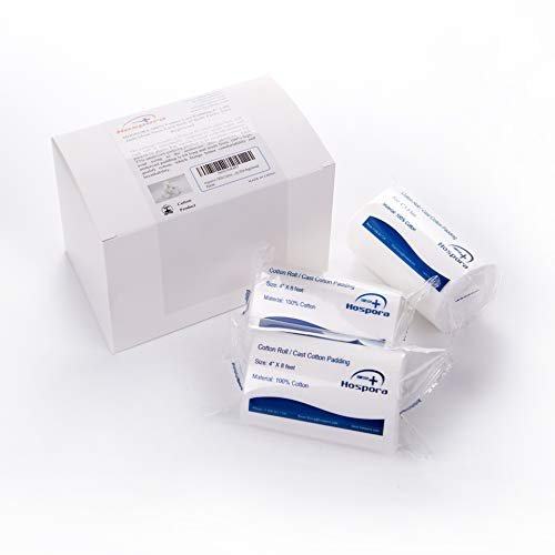HOSPORA Medizinische Baumwoll-Polsterwatte, 10 cm x 2,4 m, 6er-Pack