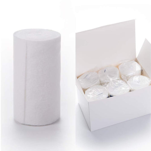 HOSPORA Medizinische Baumwoll-Polsterwatte, 10 cm x 2,4 m, 6er-Pack