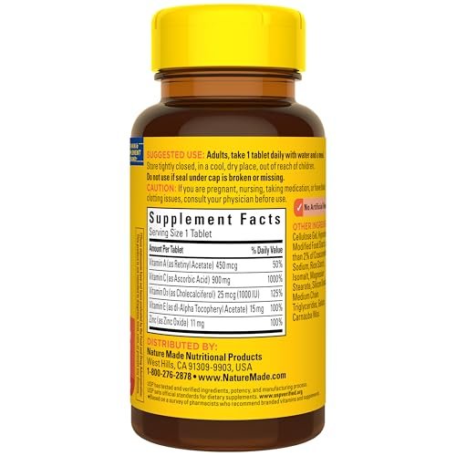 Nature Made Super C – Vitamin C, Zink & Vitamin D3 – 60 Tabletten – Immunsystem Unterstützung