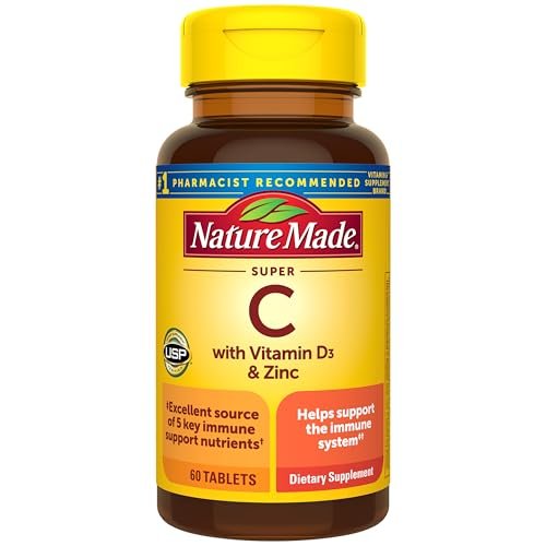 Nature Made Super C – Vitamin C, Zink & Vitamin D3 – 60 Tabletten – Immunsystem Unterstützung
