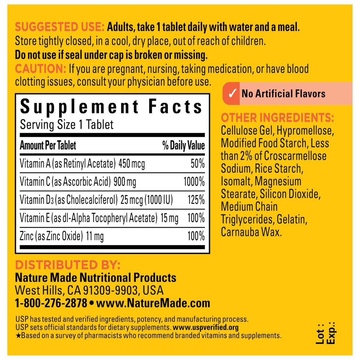 Nature Made Super C – Vitamin C, Zink & Vitamin D3 – 60 Tabletten – Immunsystem Unterstützung