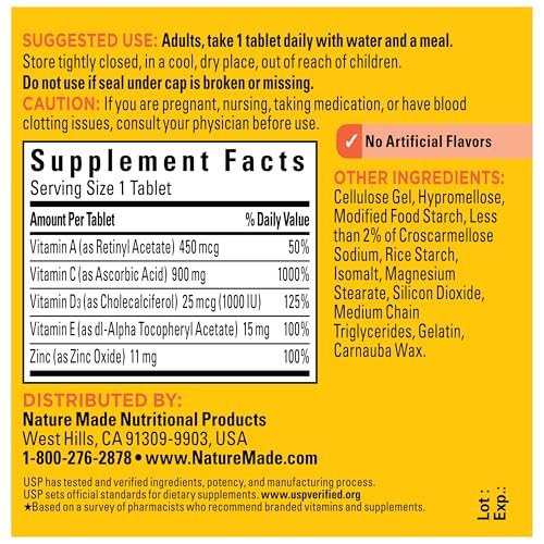 Nature Made Super C – Vitamin C, Zink & Vitamin D3 – 60 Tabletten – Immunsystem Unterstützung