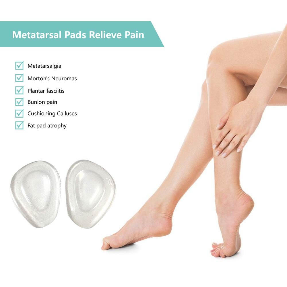 Temiart Ballenpolster Metatarsal Pads für Frauen Männer – Weiche Gel-Einlagen für den Vorfuß zur Schmerzlinderung bei Morton-Neurom (4 Paar)