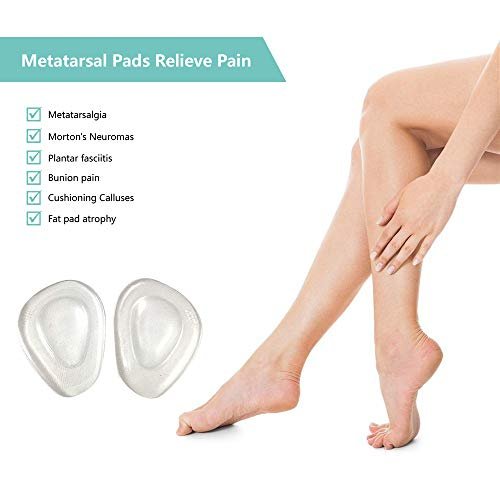 Temiart Ballenpolster Metatarsal Pads für Frauen Männer – Weiche Gel-Einlagen für den Vorfuß zur Schmerzlinderung bei Morton-Neurom (4 Paar)