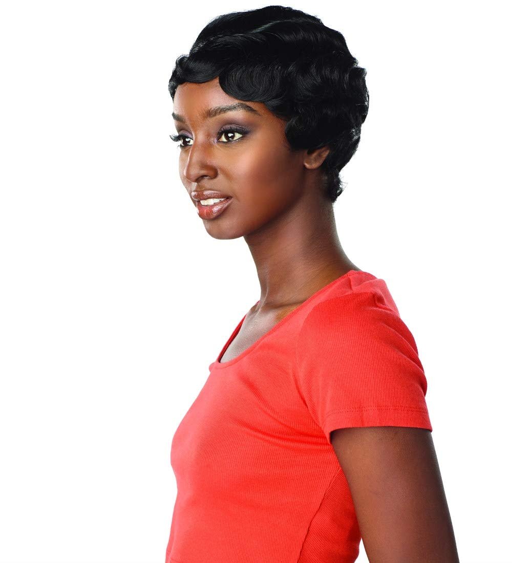Sensationnel Dashly Perücke UNIT 1 (1B) – Synthetische Kurzhaarperücke in Off Black