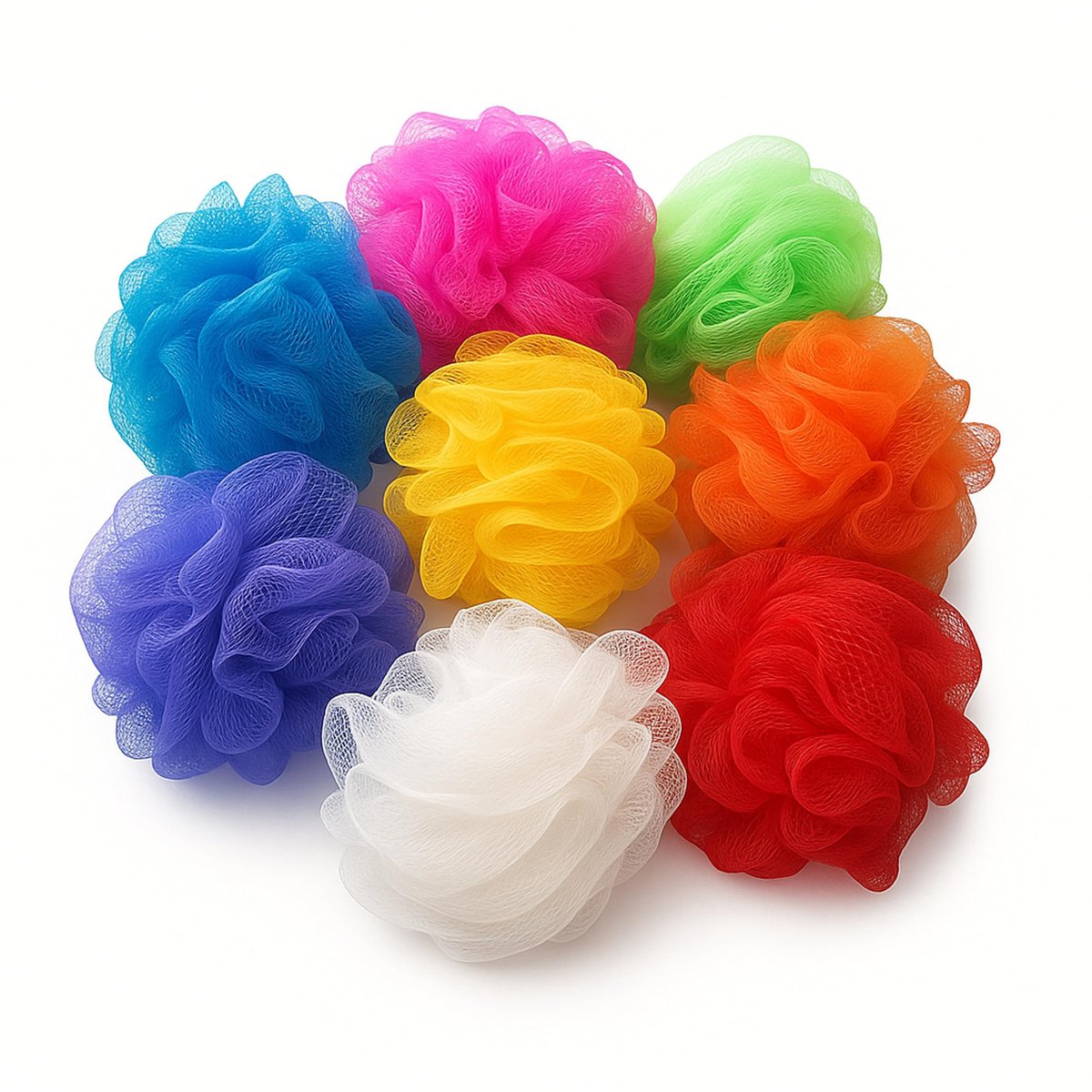 Mesh Loofah Schwämme, 8er-Pack kleine Loofahs für Kinder, bunte Schwämme, Mesh Pouf, wiederverwendbare Duschschwämme, Loofah Badeball, Rücken (8er Pack)