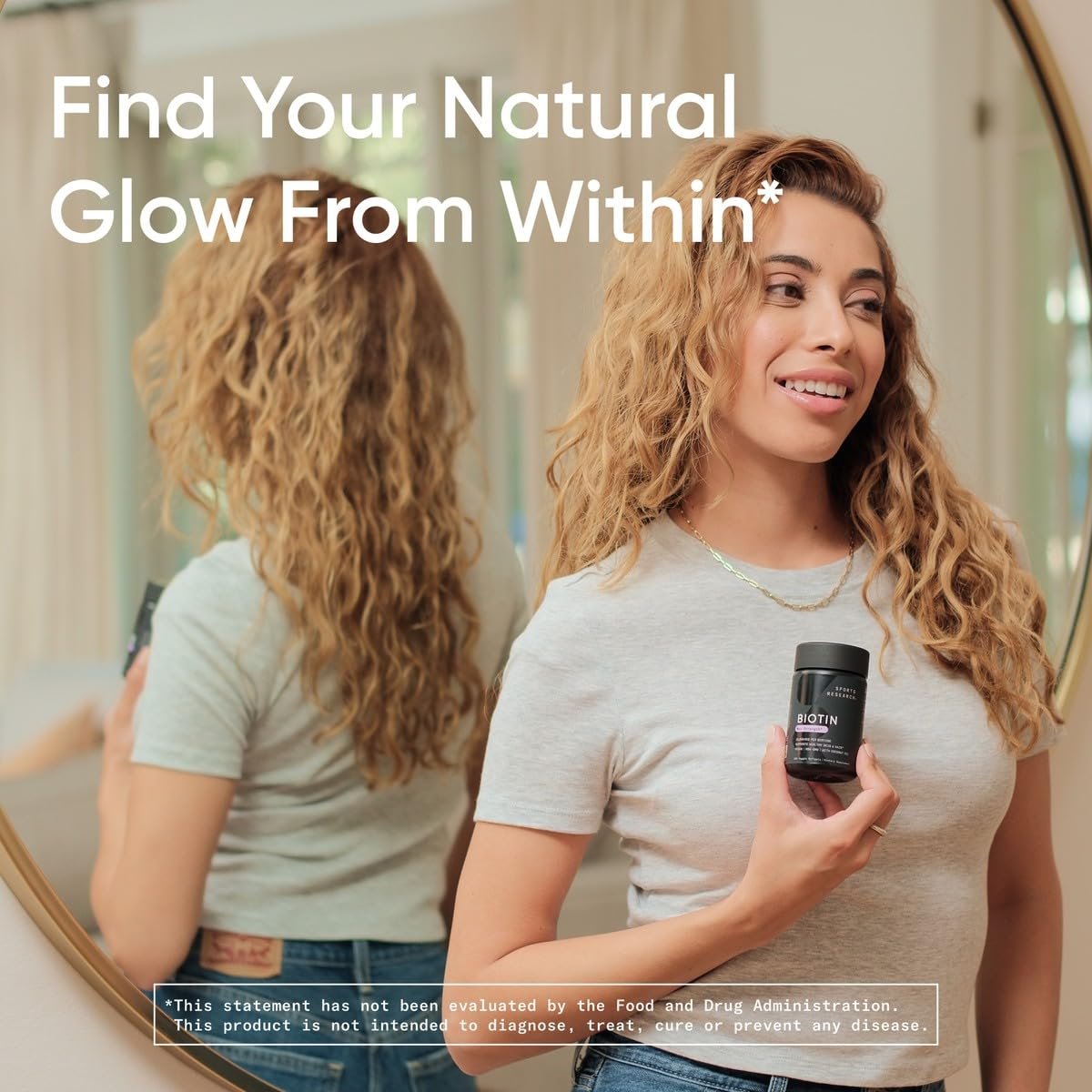 Sports Research® Biotin 2.500 mcg mit Bio-Kokosöl – Biotin (Vitamin B7) für gesunde Haut und Haare* – für Frauen und Männer – Vegan, Nicht-GVO, Gluten- & Sojafrei – 120 vegane Weichkapseln
