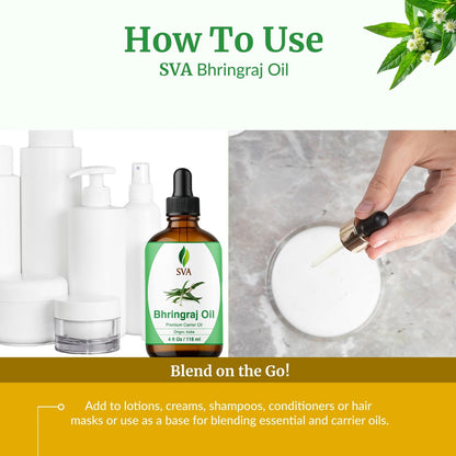 SVA Bhringraj Premium Trägeröl 118ml mit Pipette für Haaröl, Kopfhautmassage & Hautpflege