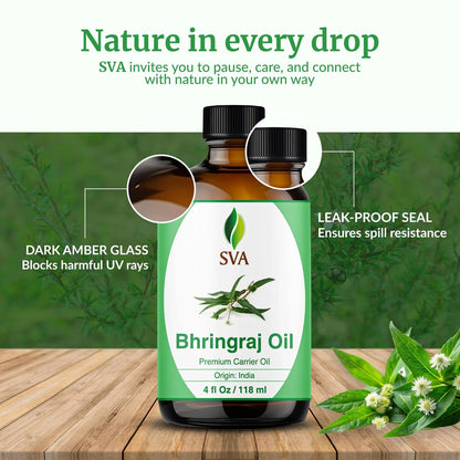SVA Bhringraj Premium Trägeröl 118ml mit Pipette für Haaröl, Kopfhautmassage & Hautpflege