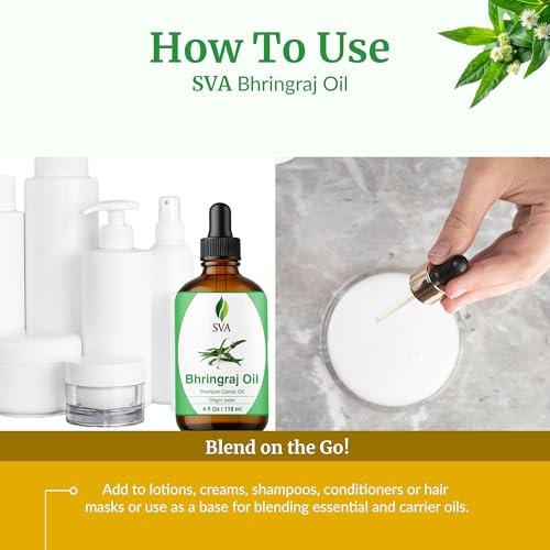 SVA Bhringraj Premium Trägeröl 118ml mit Pipette für Haaröl, Kopfhautmassage & Hautpflege