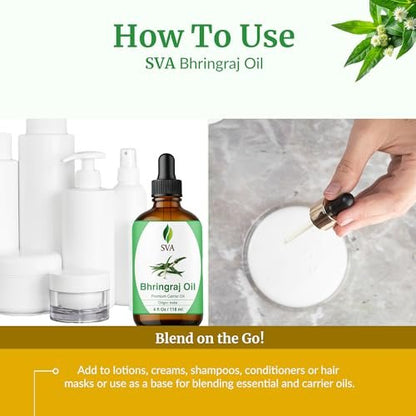 SVA Bhringraj Premium Trägeröl 118ml mit Pipette für Haaröl, Kopfhautmassage & Hautpflege