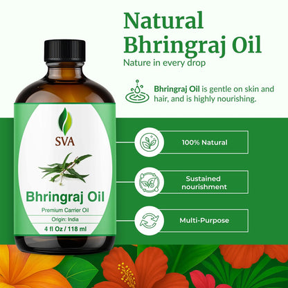 SVA Bhringraj Premium Trägeröl 118ml mit Pipette für Haaröl, Kopfhautmassage & Hautpflege
