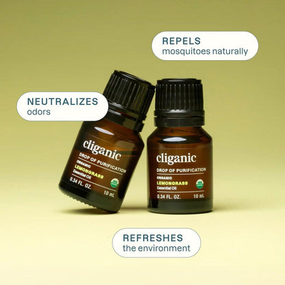Cliganic Bio Lemongrass Ätherisches Öl USDA Organic - 100% Reines Natürliches Unverdünntes Öl für Aromatherapie Diffuser | Nicht-GVO Verifiziert