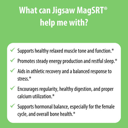 Jigsaw Health MagSRT Magnesium Komplex mit Vitamin B6, Folsäure & B12 – 60 Tabletten | 15 Portionen