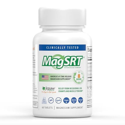 Jigsaw Health MagSRT Magnesium Komplex mit Vitamin B6, Folsäure & B12 – 60 Tabletten | 15 Portionen