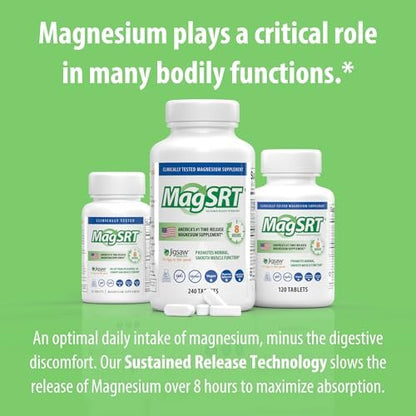 Jigsaw Health MagSRT Magnesium Komplex mit Vitamin B6, Folsäure & B12 – 60 Tabletten | 15 Portionen