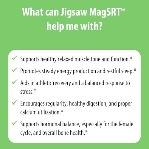 Jigsaw Health MagSRT Magnesium Komplex mit Vitamin B6, Folsäure & B12 – 60 Tabletten | 15 Portionen