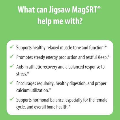 Jigsaw Health MagSRT Magnesium Komplex mit Vitamin B6, Folsäure & B12 – 60 Tabletten | 15 Portionen