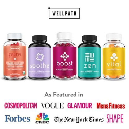 WellPath Bio-Apfelessig Gummibärchen mit der Mutter – USDA Bio ACV Gummis – Ingwer & Apfelessig mit Mutter für die Darmgesundheit – Vegan, Nicht-GVO, 60 Stück