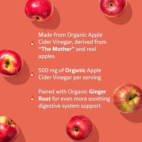 WellPath Bio-Apfelessig Gummibärchen mit der Mutter – USDA Bio ACV Gummis – Ingwer & Apfelessig mit Mutter für die Darmgesundheit – Vegan, Nicht-GVO, 60 Stück