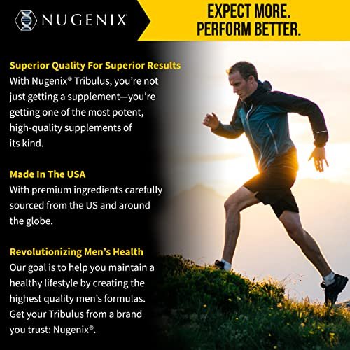 Nugenix Essentials Tribulus Terrestris für Männer - 95% Gesamtsaponine, 1000 mg Hochpotenz, Extra Stärke, 60 Kapseln