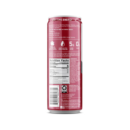 Optimum Nutrition Amino Energy Sparkling Hydration Drink, Elektrolyte, Koffein, Aminosäuren, BCAAs, Zuckerfrei, Saftige Kirsche, 12 x 355 ml