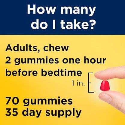 Nature Made Melatonin 10 mg Gummis für Erwachsene – Maximum-Stärke Einschlafhilfe, 70 Gummis, 35 Tage Vorrat