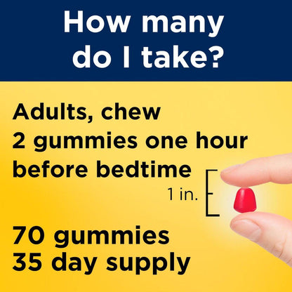 Nature Made Melatonin 10 mg Gummis für Erwachsene – Maximum-Stärke Einschlafhilfe, 70 Gummis, 35 Tage Vorrat