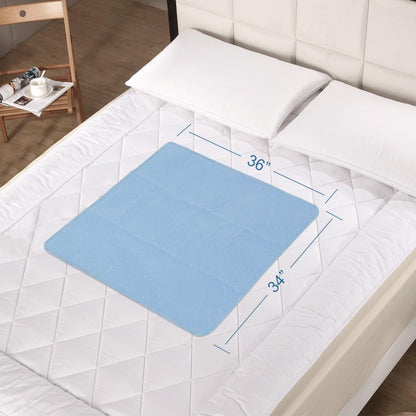 SPRINGSPIRIT Waschbare Bettauflagen 34x36 Zoll, 2er-Pack – Wasserdichte wiederverwendbare Inkontinenzunterlagen, Saugfähige Bettschutzauflagen für Erwachsene, Senioren, Kinder, Kleinkinder und Haustiere, Weiß & Blau