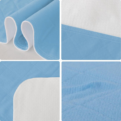 SPRINGSPIRIT Waschbare Bettauflagen 34x36 Zoll, 2er-Pack – Wasserdichte wiederverwendbare Inkontinenzunterlagen, Saugfähige Bettschutzauflagen für Erwachsene, Senioren, Kinder, Kleinkinder und Haustiere, Weiß & Blau