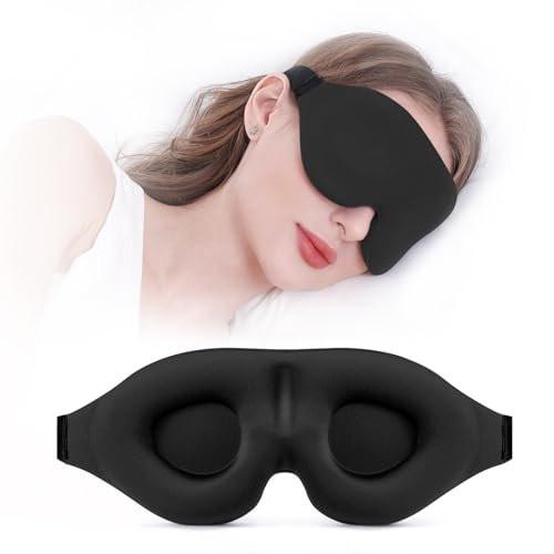 YIVIEW Schlafmaske für Seitenschläfer – 3D Schlafbrille mit vollständiger Lichtblockierung, weich und atmungsaktiv, druckfreies Design für Frauen und Männer