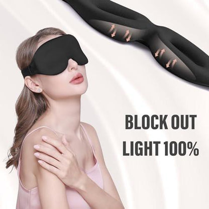 YIVIEW Schlafmaske für Seitenschläfer – 3D Schlafbrille mit vollständiger Lichtblockierung, weich und atmungsaktiv, druckfreies Design für Frauen und Männer