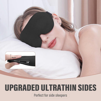 YIVIEW Schlafmaske für Seitenschläfer – 3D Schlafbrille mit vollständiger Lichtblockierung, weich und atmungsaktiv, druckfreies Design für Frauen und Männer