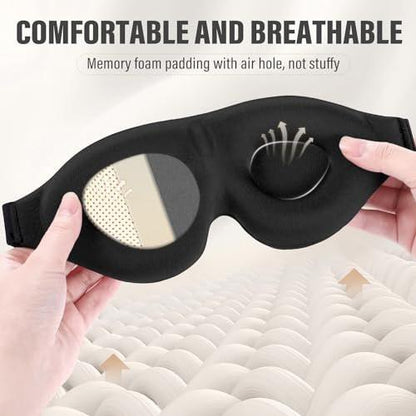 YIVIEW Schlafmaske für Seitenschläfer – 3D Schlafbrille mit vollständiger Lichtblockierung, weich und atmungsaktiv, druckfreies Design für Frauen und Männer