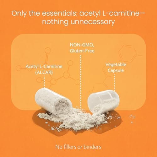 NaturaLife Labs Acetyl L-Carnitin (ALCAR) 1500 mg pro Portion – 100 Kapseln – Non-GMO, glutenfrei, vegan