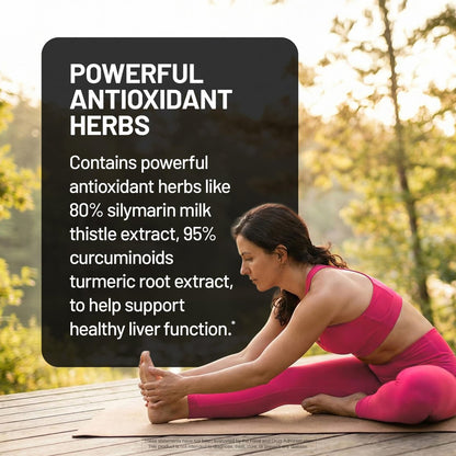 NatureWise Leber Balance Entgiftung Supplement – Triple-Reparatur-Formel mit Mariendistel, Löwenzahn, Kurkuma, Artischocke, Reishi-Pilz & Kudzu – Vegan – 60 Kapseln (30-Tage-Vorrat)