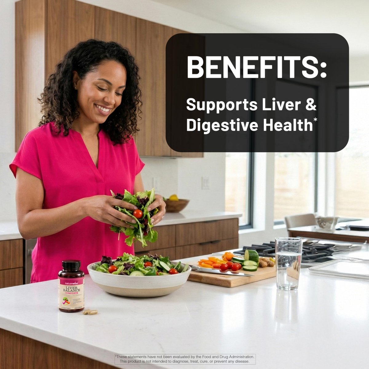 NatureWise Leber Balance Entgiftung Supplement – Triple-Reparatur-Formel mit Mariendistel, Löwenzahn, Kurkuma, Artischocke, Reishi-Pilz & Kudzu – Vegan – 60 Kapseln (30-Tage-Vorrat)