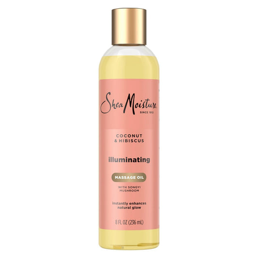 Shea Moisture Kokosnuss & Hibiskus Massageöl und Körperöl für trockene Haut, Badöl mit Kokosnussöl und Vitamin E Öl für die Haut, 237 ml